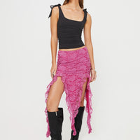 Unconditional Ruffle Midi Skirt Purple