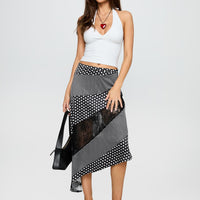 Midnight Memories Asymmetrical Midi Skirt Black Multi
