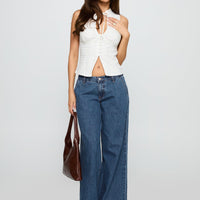 Hyde Low Rise Wide Leg Jeans Mid Blue