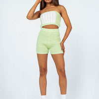 Cal Cable Knit Shorts Green