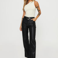 Dempsey Faux Leather Pants Black