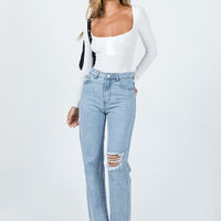 Delmore Straight Leg Jeans Mid Wash Denim