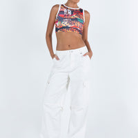 Fallout Mid Rise Cargo Pants White Tall