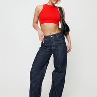 Rathlyn Pinstripe Jeans Dark Denim