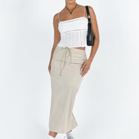 Tarrant Midi Skirt Beige