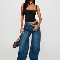 Duster Mid Rise Baggy Jeans Dark Wash