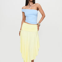 Symphonia Asymmetrical Midi Skirt Butter Yellow