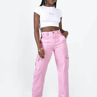 Adelaide Cargo Jeans Pink