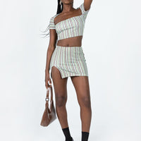 Anni Stripe Mini Skirt Multi