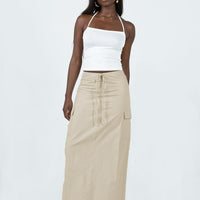 Giddings Cargo Maxi Skirt Beige