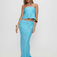 Lucelia Maxi Skirt Aqua
