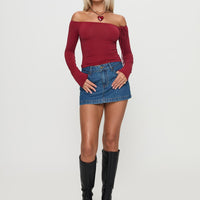 Nicolina Low Rise Denim Mini Skirt Light Wash Tall