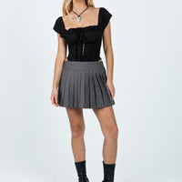 Kierce Pleated Mini Skirt Grey