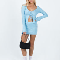 Change Of Heart Knit Mini Skirt Blue