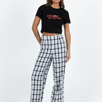 Euros Check Pants Black/White Tall