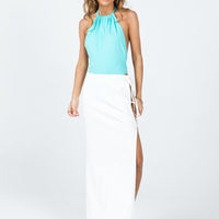 Anisha Tie Maxi Skirt White