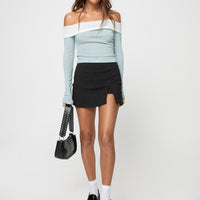 Roby Pinstripe Skort Black