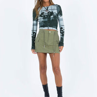Torres Cargo Mini Skirt Khaki