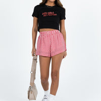 Beach House Shorts Red / White Gingham
