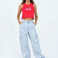 Marylou Cargo Jeans Light Wash Denim