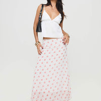 Dancing In A Field Maxi Skirt Pink Floral