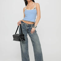 Zaralyn Low Rise Wide Leg Jeans Mid Blue Wash