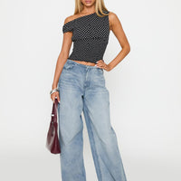 Bowe Low Rise Wide Leg Jeans Blue