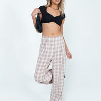 Mulholland Pants Beige Plaid