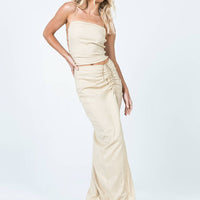 Pyramids Midi Skirt Beige