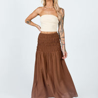 Porto Maxi Skirt Brown