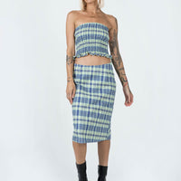 Motel Harriet Skirt Colourpop Check Blue
