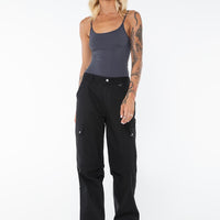Fallout Mid Rise Cargo Pants Black Tall