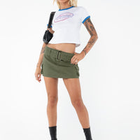 Iconic Cargo Mini Skirt Khaki Tall