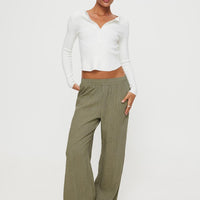Louis Linen Blend Pants Olive