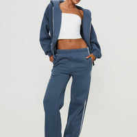 Skiller Side Stripe Track Pants Navy