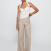 Rush Hours Tie Up Pants Beige
