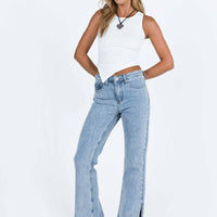 Camilu Split Hem Jeans Denim