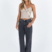 Riri Wide Leg Jeans Washed Black