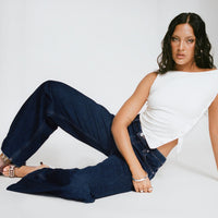 Darla Low Rise Straight Leg Jean Dark Blue Wash