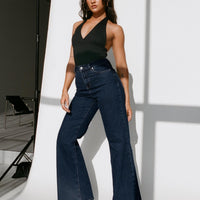 Thearlie High Rise Flared Jeans Dark Wash