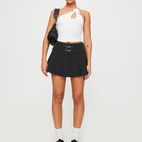 Vyola Mini Skirt Black Pinstripe