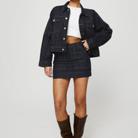 Hughes Mini Skirt Dark Wash Denim Petite