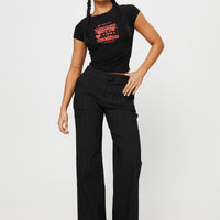 Jeller Pinstripe Pants Black