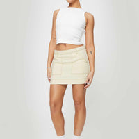 Hughes Mini Skirt Cream Denim