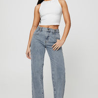 Krena Adjustable High Mid Rise Jeans Mid Wash