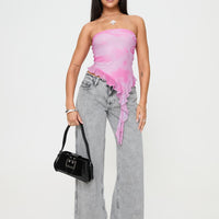 Brayden Low Wise Relaxed Jeans Grey Acid Wash