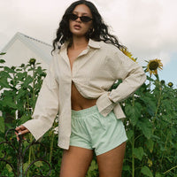 Beach House Shorts Green Stripe