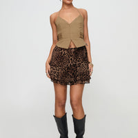 Luned Mini Skirt Leopard Tall