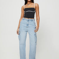 Belgrove Cargo Jeans Mid Wash Denim