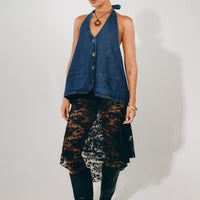 Vana Midi Skirt Jet Black